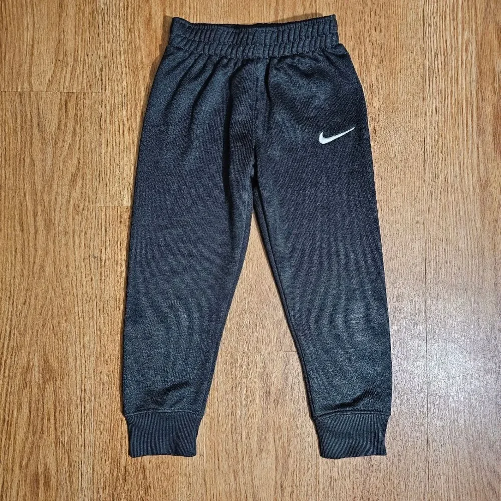 Nike Dri-Fit Kids Joggers Pants Heather Black Dark Grey Size 5 Brushed Fleece